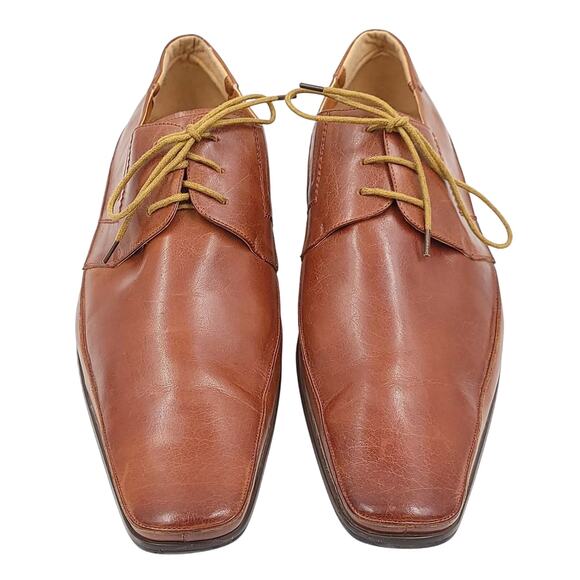 Zota Men Plain Square Toe Derby Oxfords Size US 13 Brown Leather - Picture 4 of 6